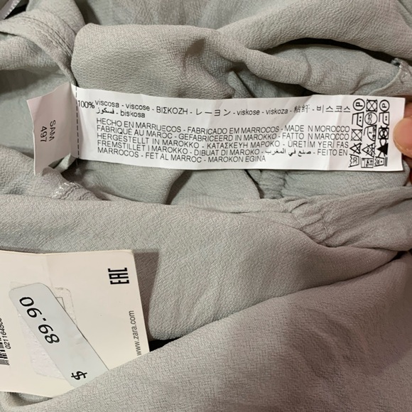 ZARA Asymmetrical Sheer Gray Dress XS - Picture 9 of 12